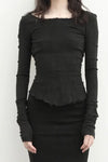 marc le bihan black halter stretch top 26907